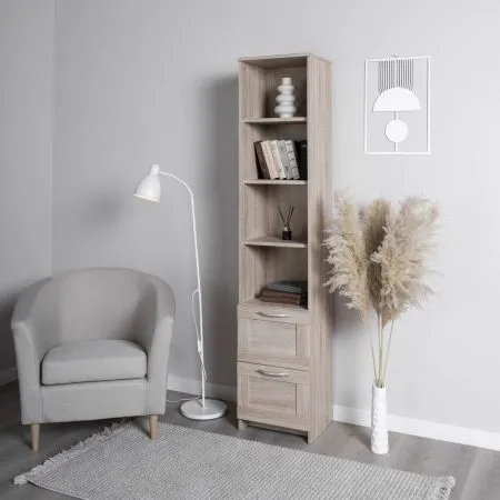 2.02.07.140.3 СИРИУС стеллаж 2 ящика 39х190 сонома RU