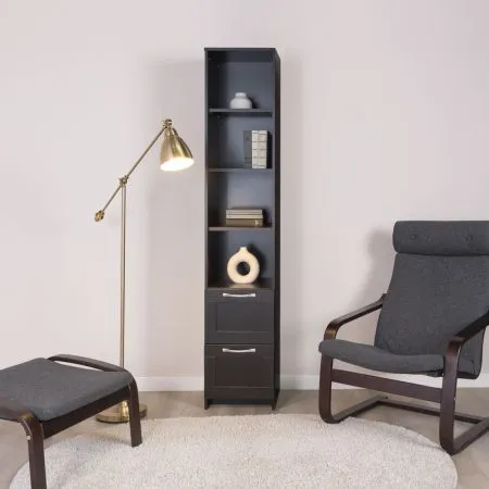 2.02.07.140.5 СИРИУС стеллаж 2 ящика 39х190 Дуб Венге RU