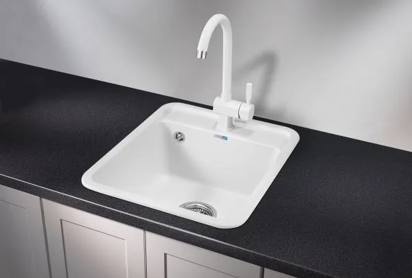 4202, БЕЛЫЙ, кухонная мойка, СтандАРТ кварц