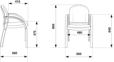 Стул Бюрократ Джуно светло-бежевый экокожа на ножках дерево