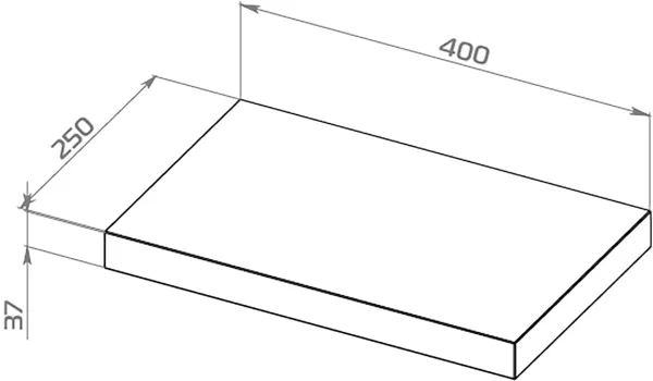 S00081 Фора 1.4 полка настенная 40х25х3.7, белый