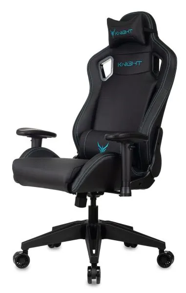 Кресло игровое Knight Outrid Smile черный экокожа с подголов. крестов. пластик