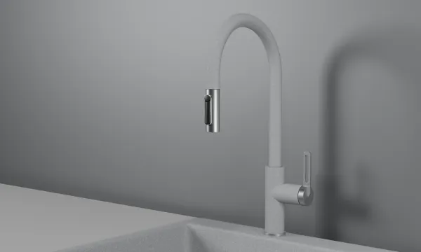 GR-8168, БАЗАЛЬТ, СМЕСИТЕЛЬ КУХОННЫЙ С ВЫДВИЖНЫМ ИЗЛИВОМ