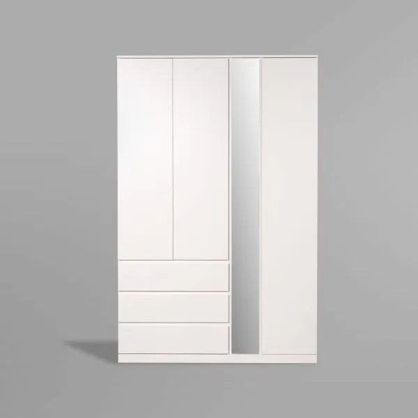 S01217 Варма Стор 144 шкаф распашной с зеркалом 222х144х57, белый