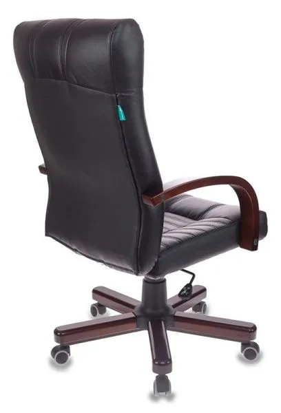 Кресло руководителя Бюрократ KB-10WALNUT черный экокожа крестов. металл/дерево