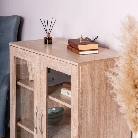 2.02.03.360.3 СИРИУС тумба 2 двери со стеклом 78х95 сонома RU