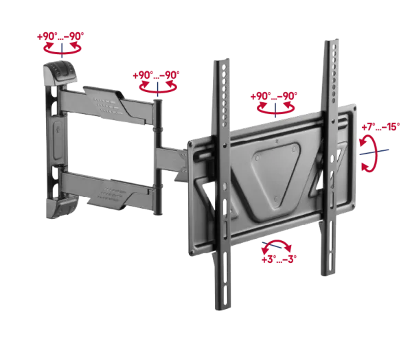 Кронштейн для ТВ наклонно-поворотный MAUNFELD MTM-3255FMDS, 32"-55" Черный