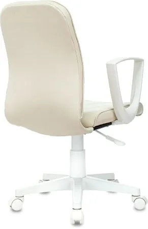 Кресло Бюрократ CH-W327 слоновая кость OR-10 экокожа крестов. пластик пластик белый