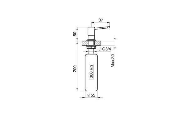05 D, ЧЁРНЫЙ, ДОЗАТОР КУХОННЫЙ