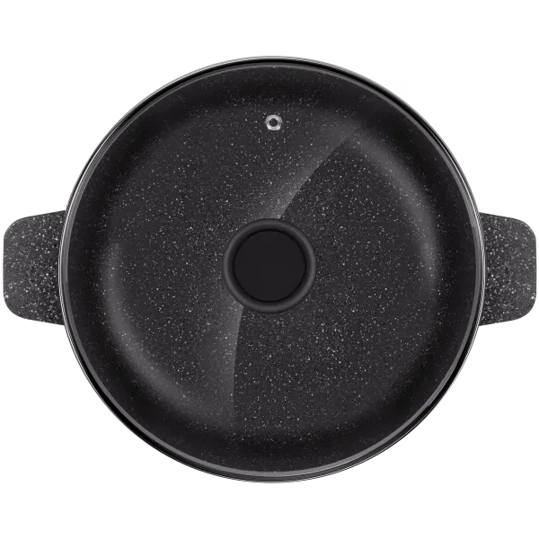 Кастрюля MAUNFELD GALAXITE MF24GLX01CR из литого алюминия со стеклянной крышкой, 24 см, 4 л Мраморный