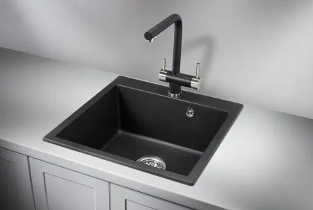 5102, ЧЁРНЫЙ, кухонная мойка, кварц