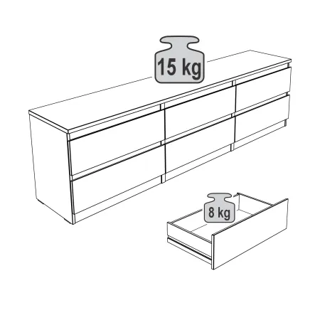 2.03.03.110.1 КАСТОР тумба 6 ящиков RU белая