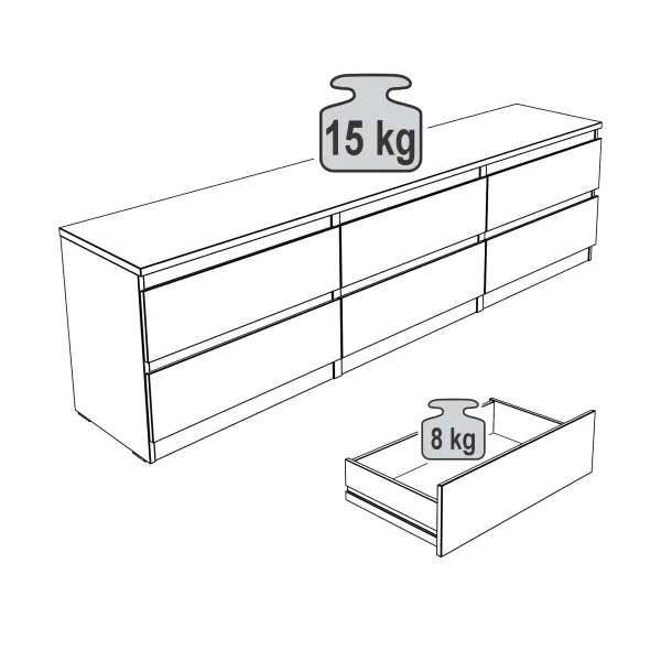 2.03.03.110.5 КАСТОР тумба 6 ящиков RU Дуб Венге