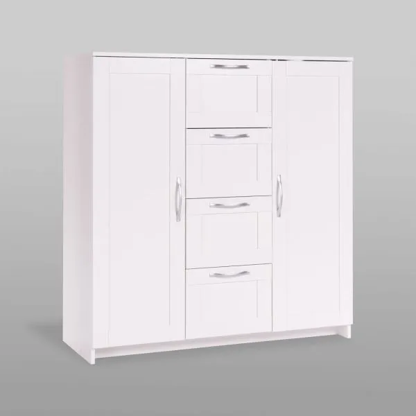2.02.03.350.1 СИРИУС тумба 2 двери и 4 ящика 117х123 белая RU