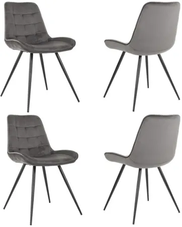 Стул для дома Бюрократ CH-K2_4 комплект 4шт т.серый Holland 18 металл черный на ножках (CH-K2_1/HL18_4)