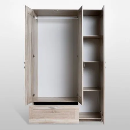 2.02.01.030.3 СИРИУС шкаф комбинированный "3 двери и 1 ящик сонома RU" (с 1 зеркалом)