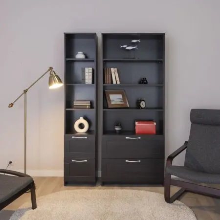 2.02.07.140.5 СИРИУС стеллаж 2 ящика 39х190 Дуб Венге RU