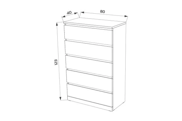 S00951 Варма 5 комод 80х123х40, белый