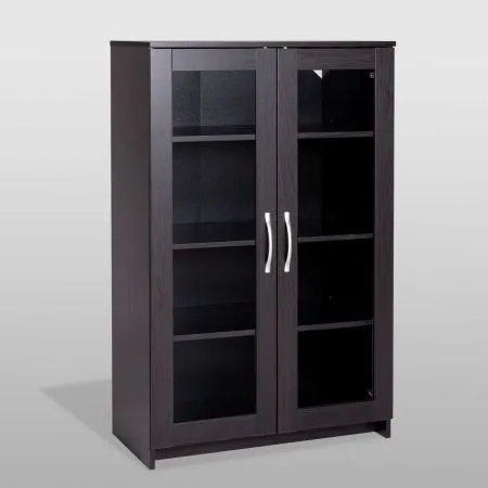 Тумба СИРИУС с двумя стеклянными дверьми, цвет Дуб Венге