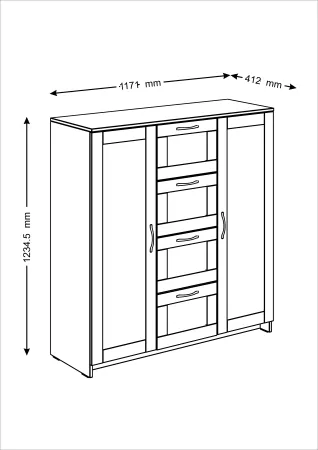 2.02.03.350.3 СИРИУС тумба 2 двери и 4 ящика 117х123 сонома RU