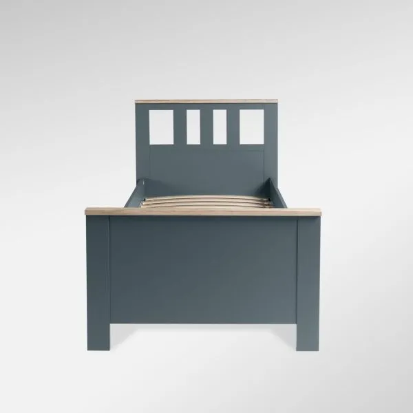 2.08.04.050.16 САГА кровать одинарная 90х200 темно-бирюзовая/ясень