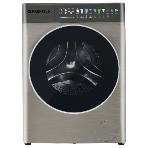 Стиральная машина c сушкой, инвертором и автодозированием MAUNFELD MFWD14116 Нержавеющая сталь