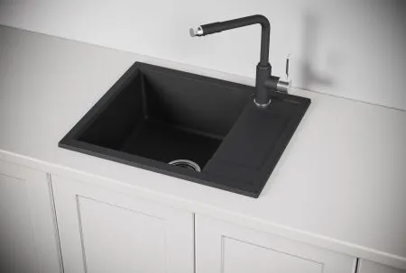 6002, ЧЁРНЫЙ, кухонная мойка, кварц