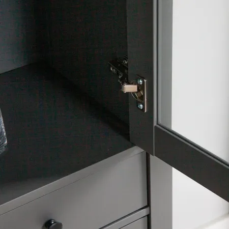 2.08.07.120.4 САГА шкаф с витриной 50 серый RU