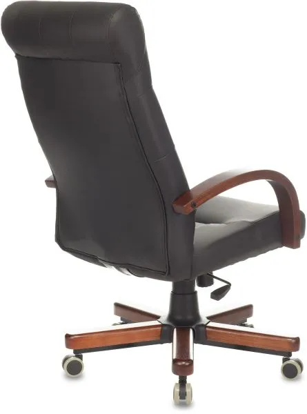 Кресло руководителя Бюрократ T-9928WALNUT/ECO черный экокожа крестов. металл/дерево