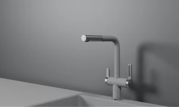 GR-8170, БАЗАЛЬТ, СМЕСИТЕЛЬ КУХОННЫЙ С ВЫДВИЖНЫМ ИЗЛИВОМ