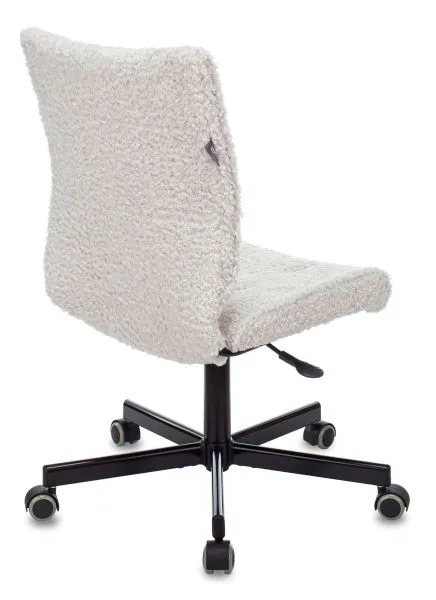 Кресло Бюрократ СН-330М молочный экомех крестов. металл черный