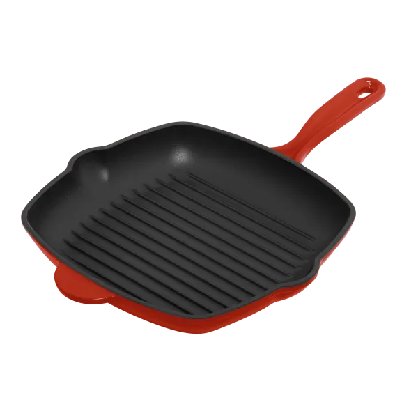 Сковорода-гриль MAUNFELD DEVON MGP27CE16R из эмалированного чугуна, 27х27 см Красный