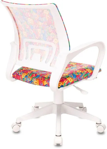 Кресло детское Бюрократ BUROKIDS 1 W мультиколор алфавит крестов. пластик пластик белый