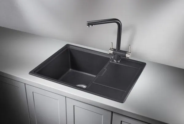 6503, ЧЁРНЫЙ, кухонная мойка, кварц