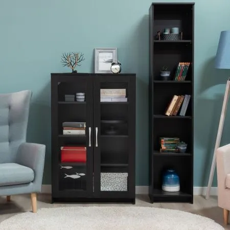 Тумба СИРИУС с двумя стеклянными дверьми, цвет Дуб Венге