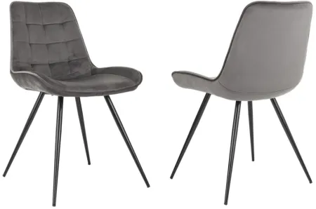 Стул для дома Бюрократ CH-K2_2 комплект 2шт т.серый Holland 18 металл черный на ножках (CH-K2_1/HL18_2)