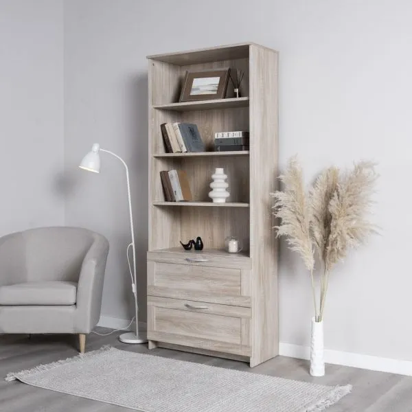 2.02.07.110.3 СИРИУС стеллаж 2 ящика 78х190 сонома RU