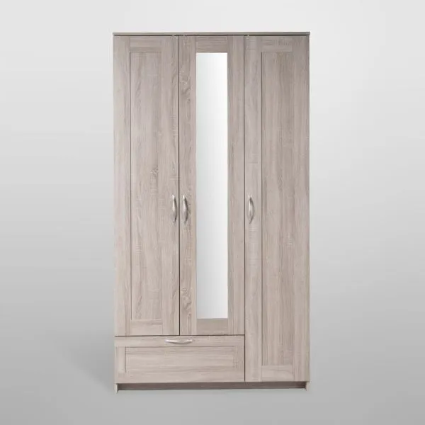 2.02.01.510.3 СИРИУС шкаф 3 двери и 1 ящик 117х59х220 сонома RU (с 1 зеркалом)