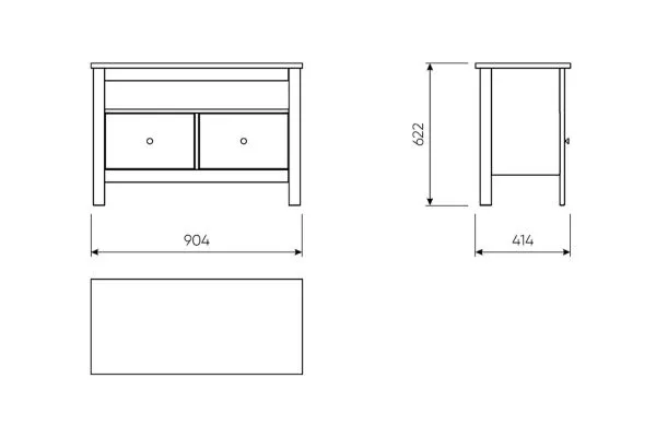 2.08.03.080.1 САГА тумба 2 ящика белая RU