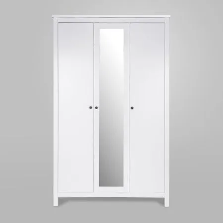 2.08.01.040.1 САГА шкаф 3 двери с зеркалом белый