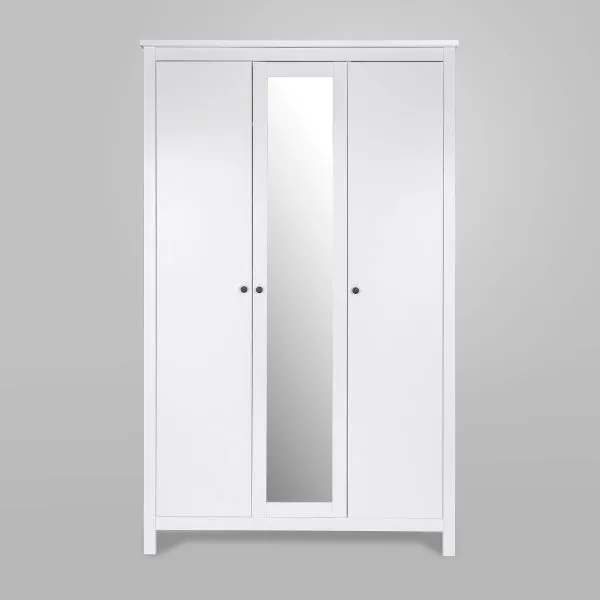 2.08.01.040.1 САГА шкаф 3 двери с зеркалом белый