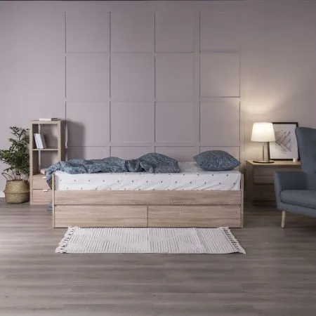 2.02.08.460.3 СИРИУС кровать раздвижная с ящиками 80х200 сонома RU