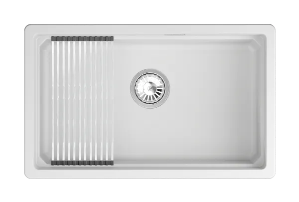 KS-7303iU, АРКТИК (БЕЛЫЙ), кухонная мойка, кварц