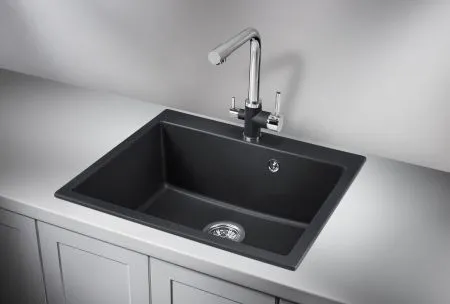 6001, ЧЁРНЫЙ, кухонная мойка, кварц