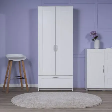 2.02.01.240.1 СИРИУС шкаф для одежды 2 двери и 1 ящик белый RU