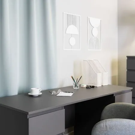 2.03.06.040.4 КАСТОР стол письменный 6 ящиков 151х65 RU серый