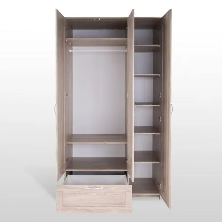 2.02.01.510.3 СИРИУС шкаф 3 двери и 1 ящик 117х59х220 сонома RU (с 1 зеркалом)