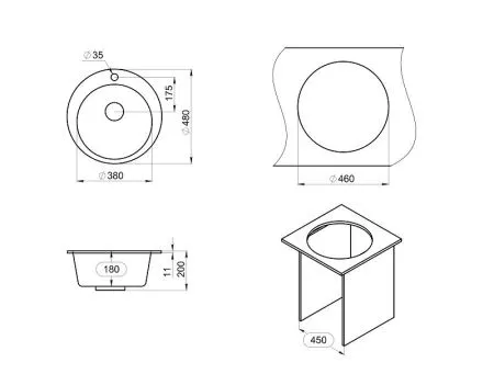 4801, ПЕСОК, кухонная мойка, кварц