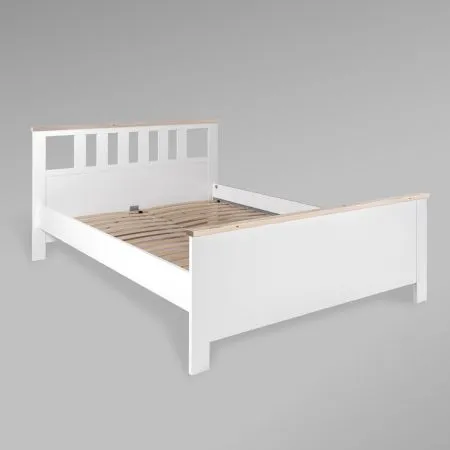 2.08.04.070.14 САГА кровать двойная 160х200 белая/ясень