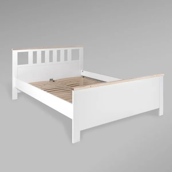 2.08.04.070.14 САГА кровать двойная 160х200 белая/ясень